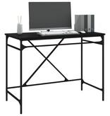 VidaXL Bureau 100x50x75 cm bewerkt hout en ijzer zwart