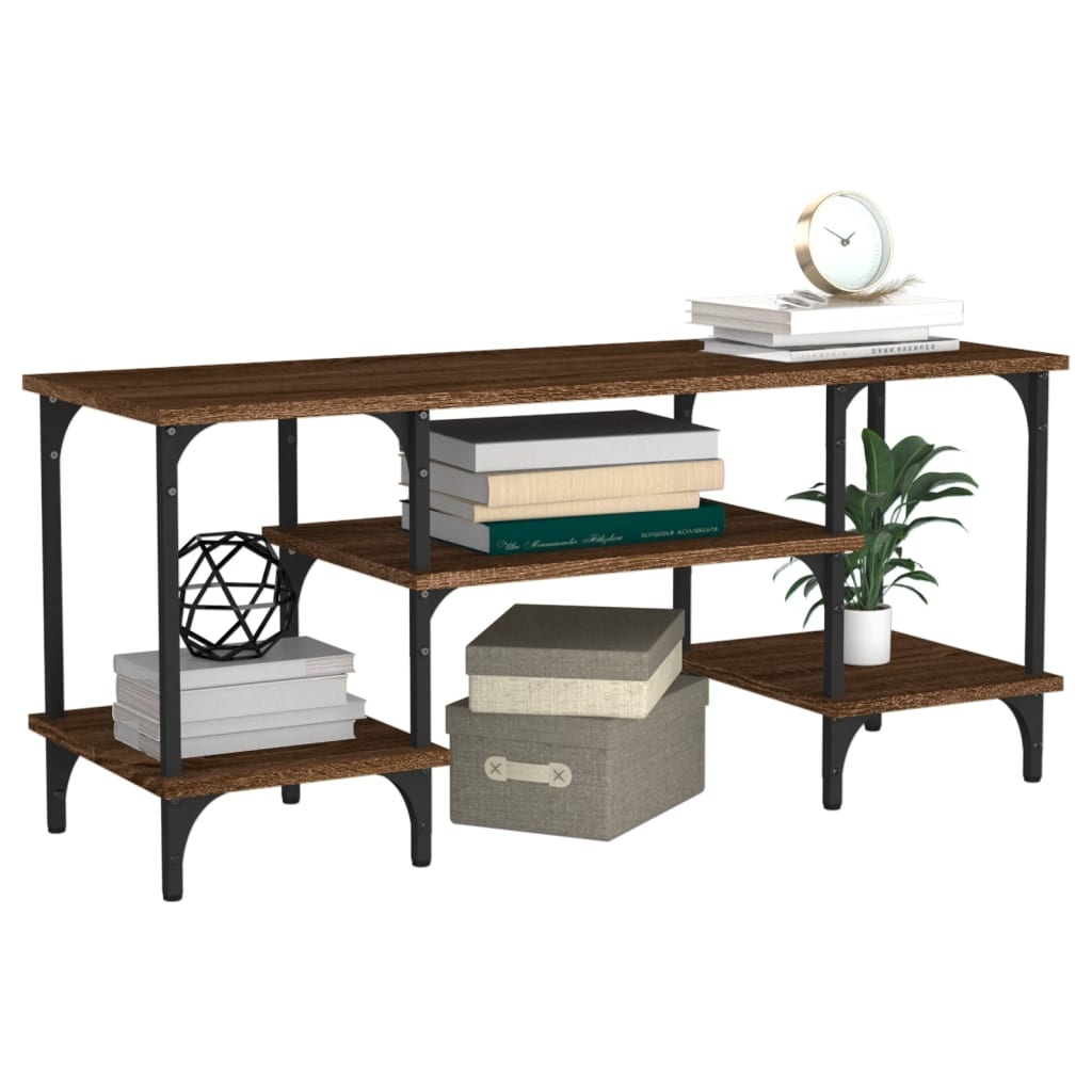 VidaXL Tv-meubel 102x35x45,5 cm bewerkt hout bruin eikenkleur