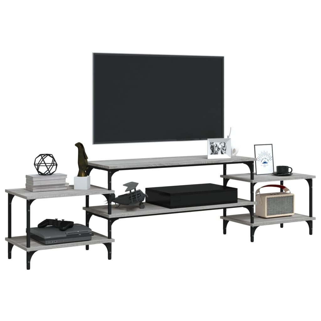 VidaXL Tv-meubel 197x35x52 cm bewerkt hout grijs sonoma eikenkleurig