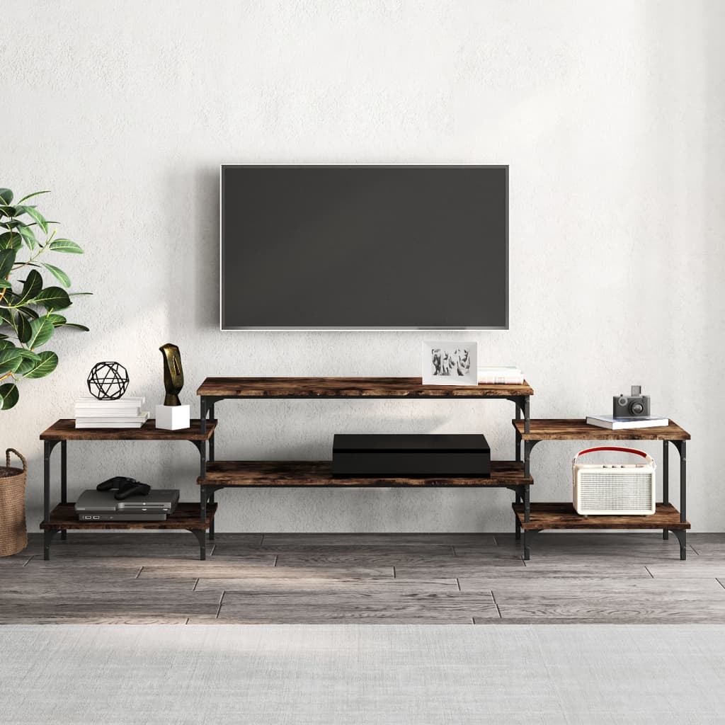 VidaXL Tv-meubel 197x35x52 cm bewerkt hout gerookt eikenkleurig