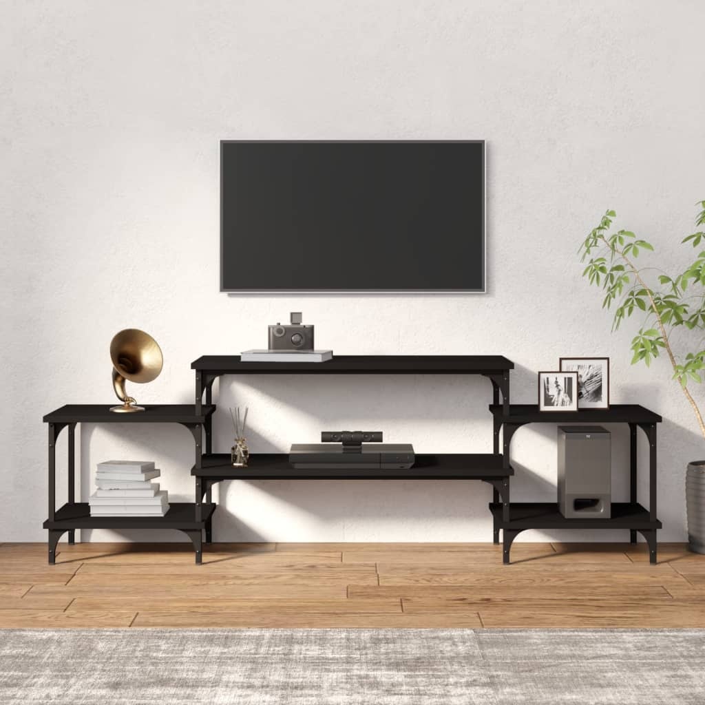 VidaXL Tv-meubel 157x35x52 cm bewerkt hout zwart