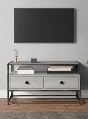 VidaXL Tv-meubel 80x35x45 cm bewerkt hout grijs sonoma eikenkleurig