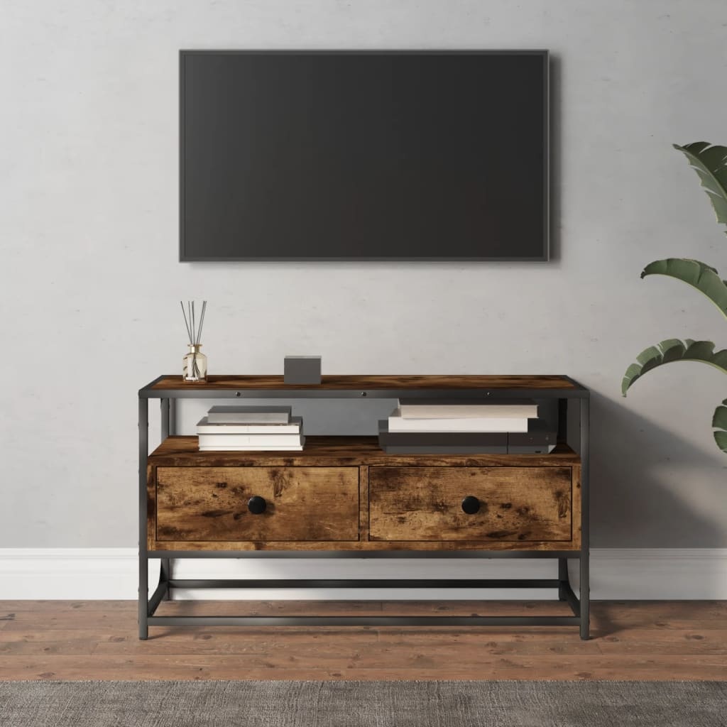 VidaXL Tv-meubel 80x35x45 cm bewerkt hout gerookt eikenkleurig