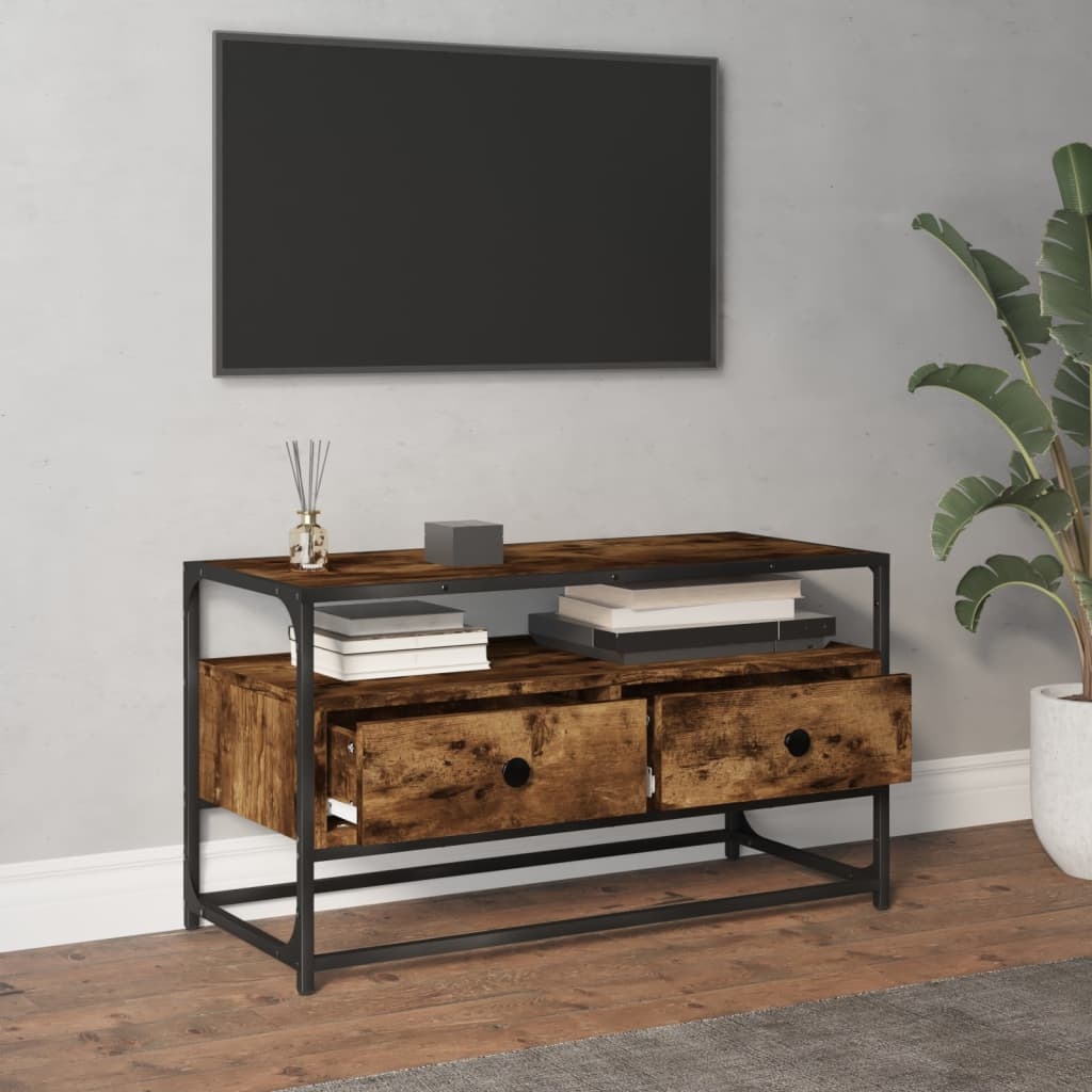 VidaXL Tv-meubel 80x35x45 cm bewerkt hout gerookt eikenkleurig