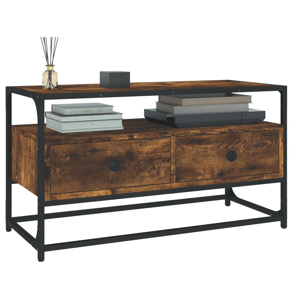 VidaXL Tv-meubel 80x35x45 cm bewerkt hout gerookt eikenkleurig