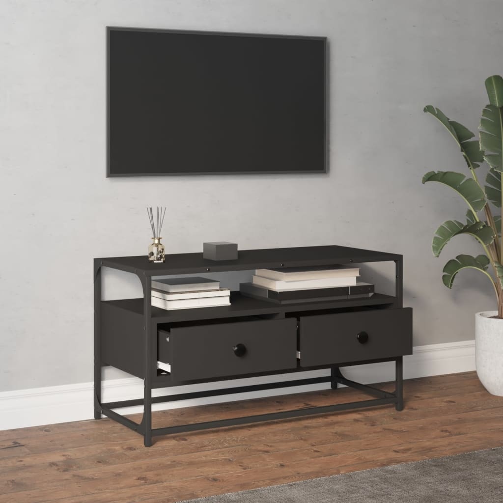 VidaXL Tv-meubel 80x35x45 cm bewerkt hout zwart