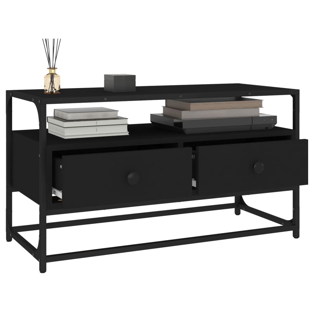 VidaXL Tv-meubel 80x35x45 cm bewerkt hout zwart