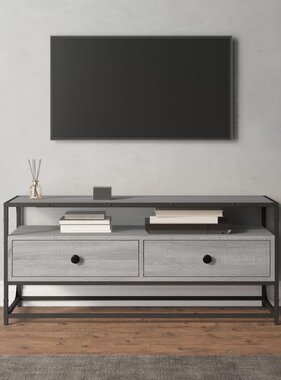 VidaXL Tv-meubel 100x35x45 cm bewerkt hout grijs sonoma eikenkleurig
