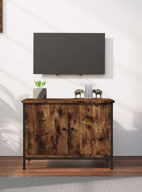 VidaXL Tv-meubel met deuren 60x35x45 cm bewerkt hout gerookt eiken