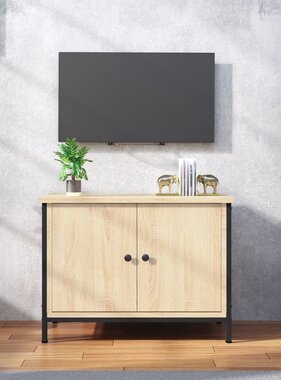 VidaXL Tv-meubel met deuren 60x35x45 cm bewerkt hout sonoma eikenkleur