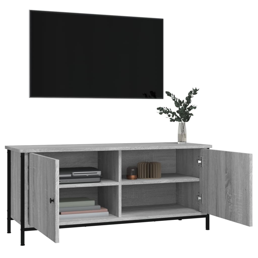 VidaXL Tv-meubel 102x35x45 cm bewerkt hout grijs sonoma eikenkleurig