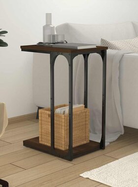 VidaXL Bijzettafel 40x30x60 cm bewerkt hout bruin eikenkleur