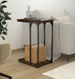 VidaXL Bijzettafel 40x30x60 cm bewerkt hout gerookt eikenkleurig