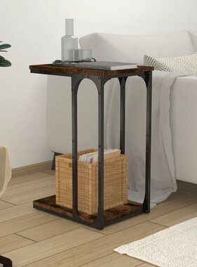 VidaXL Bijzettafel 40x30x60 cm bewerkt hout gerookt eikenkleurig