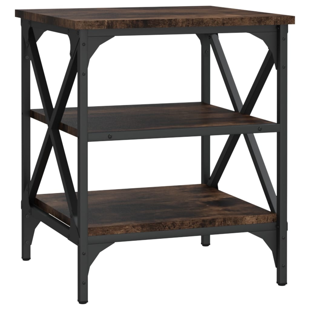 VidaXL Bijzettafel 40x42x50 cm bewerkt hout gerookt eikenkleurig