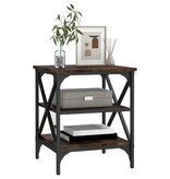 VidaXL Bijzettafel 40x42x50 cm bewerkt hout gerookt eikenkleurig