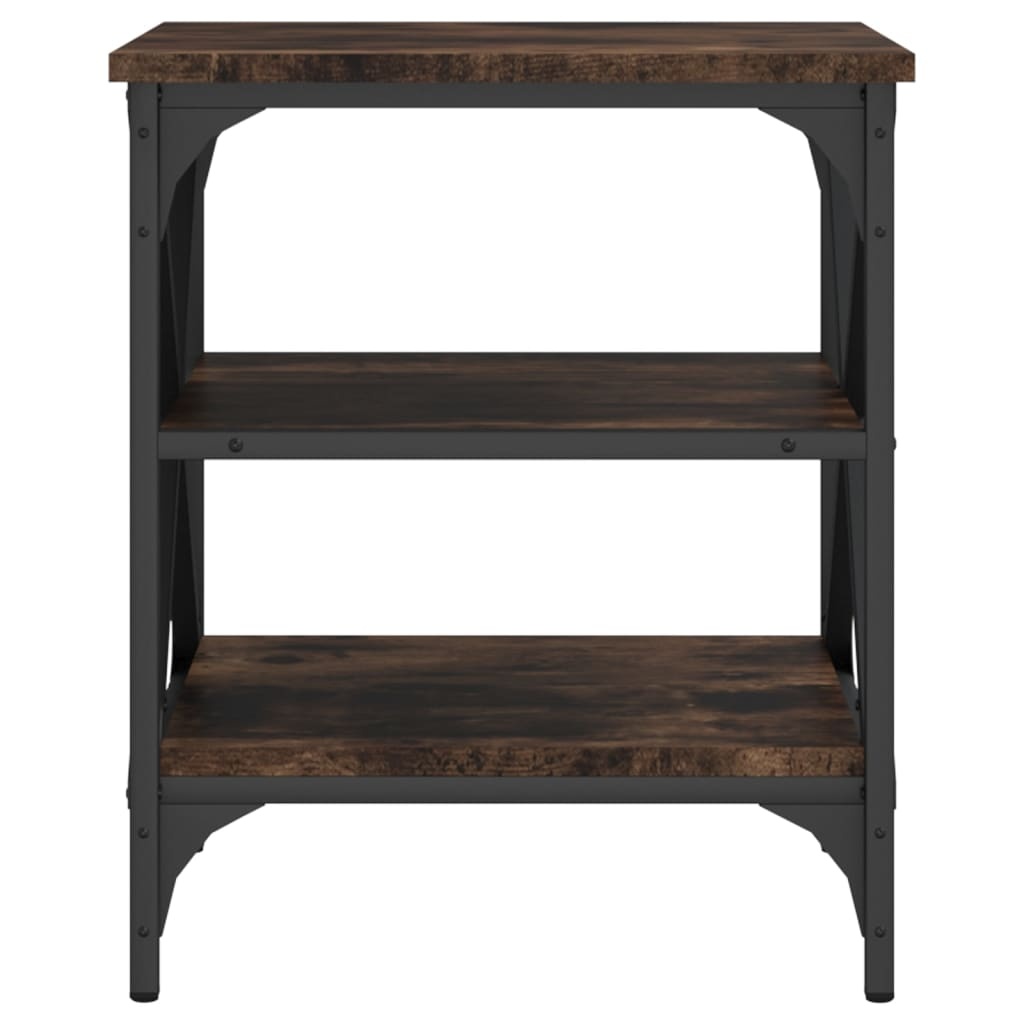 VidaXL Bijzettafel 40x42x50 cm bewerkt hout gerookt eikenkleurig