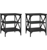 VidaXL Bijzettafels 2 st 40x42x50 cm bewerkt hout zwart