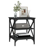 VidaXL Bijzettafel 40x42x50 cm bewerkt hout zwart