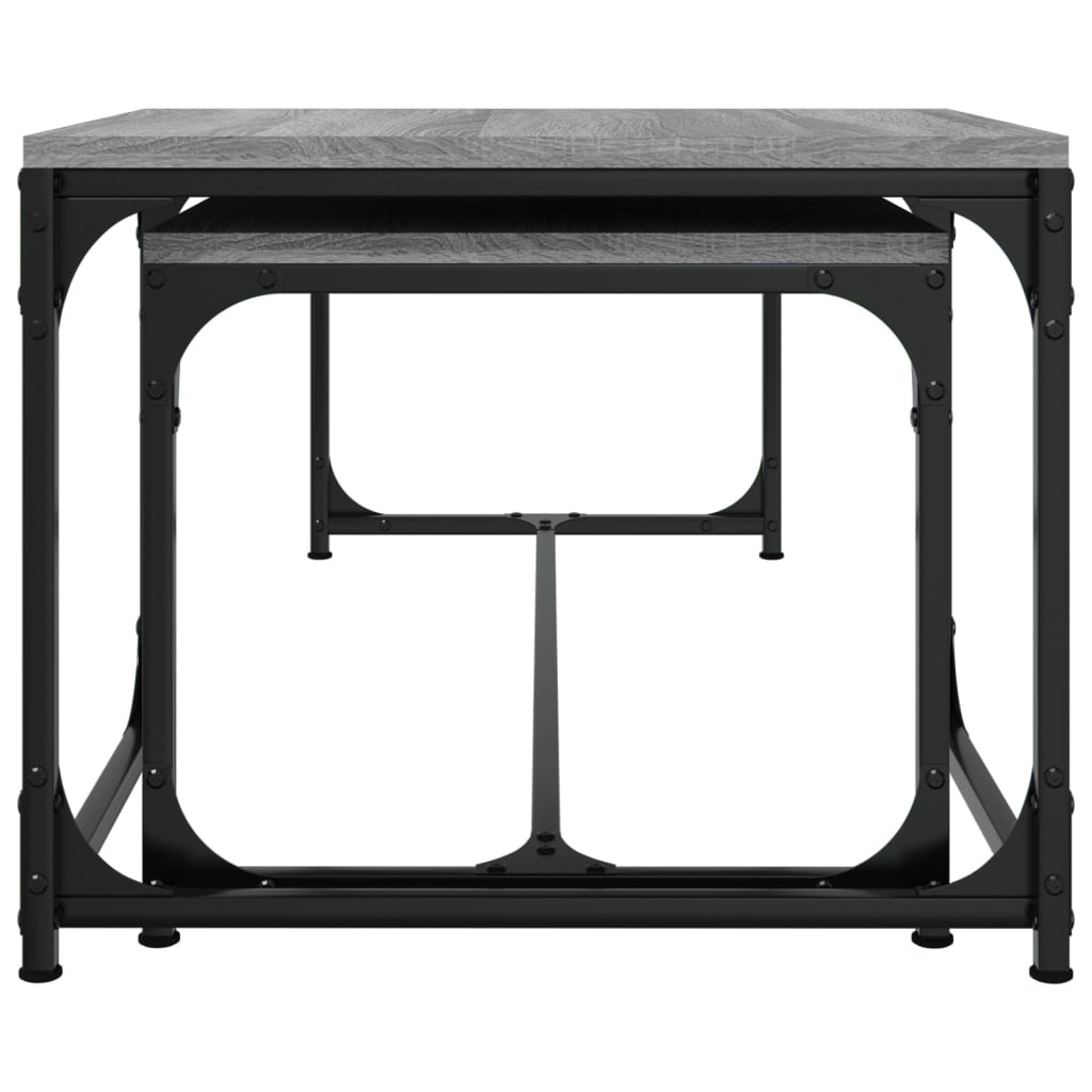 VidaXL Salontafels 2 st bewerkt hout grijs sonoma eikenkleurig