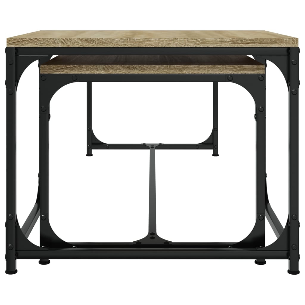 VidaXL Salontafels 2 st bewerkt hout sonoma eikenkleurig