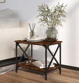 VidaXL Bijzettafel 55x38x45 cm bewerkt hout gerookt eikenkleurig