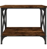 VidaXL Bijzettafel 55x38x45 cm bewerkt hout gerookt eikenkleurig