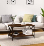 VidaXL Salontafel 80x50x45 cm bewerkt hout en ijzer bruin eikenkleur