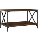 VidaXL Salontafel 80x50x45 cm bewerkt hout en ijzer bruin eikenkleur
