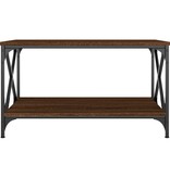 VidaXL Salontafel 80x50x45 cm bewerkt hout en ijzer bruin eikenkleur