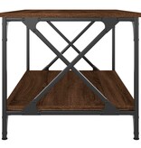 VidaXL Salontafel 80x50x45 cm bewerkt hout en ijzer bruin eikenkleur