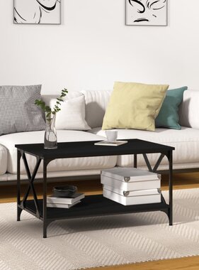 VidaXL Salontafel 80x50x45 cm bewerkt hout en ijzer zwart