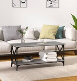 VidaXL Salontafel 100x45x45 cm bewerkt hout en ijzer grijs sonoma