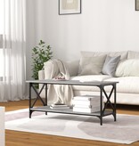 VidaXL Salontafel 100x45x45 cm bewerkt hout en ijzer grijs sonoma