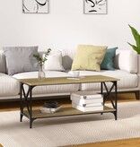 VidaXL Salontafel 100x45x45 cm bewerkt hout en ijzer zwart