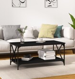 VidaXL Salontafel 100x50x45 cm bewerkt hout en ijzer zwart