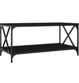 VidaXL Salontafel 100x50x45 cm bewerkt hout en ijzer zwart