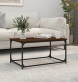 VidaXL Salontafel 80x50x40 cm bewerkt hout en ijzer bruin eikenkleur