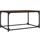 VidaXL Salontafel 80x50x40 cm bewerkt hout en ijzer bruin eikenkleur