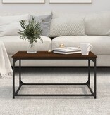 VidaXL Salontafel 80x50x40 cm bewerkt hout en ijzer bruin eikenkleur