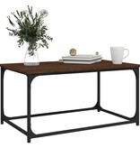 VidaXL Salontafel 80x50x40 cm bewerkt hout en ijzer bruin eikenkleur