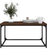 VidaXL Salontafel 80x50x40 cm bewerkt hout en ijzer bruin eikenkleur