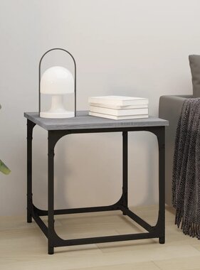 VidaXL Bijzettafel 40x40x40 cm bewerkt hout grijs sonoma eikenkleurig