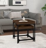 VidaXL Bijzettafels 2 st bewerkt hout bruin eikenkleur