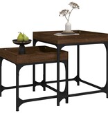 VidaXL Bijzettafels 2 st bewerkt hout bruin eikenkleur