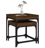 VidaXL Bijzettafels 2 st bewerkt hout bruin eikenkleur