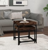 VidaXL Bijzettafels 2 st bewerkt hout gerookt eikenkleurig