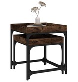 VidaXL Bijzettafels 2 st bewerkt hout gerookt eikenkleurig