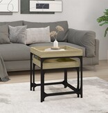 VidaXL Bijzettafels 2 st bewerkt hout sonoma eikenkleurig