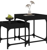 VidaXL Bijzettafels 2 st bewerkt hout zwart